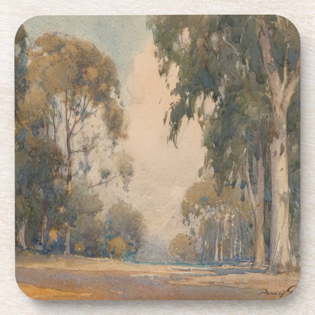 Eucalyptus (1922) – Delicate Watercolor Botanical Coaster (Front)
