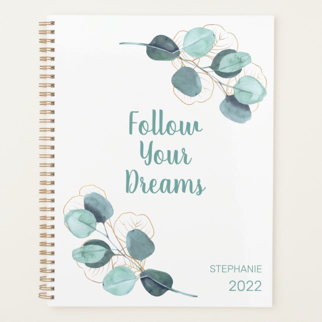 Eucalyptus 2022 Calendar Botanical Personalised Planner (Front)