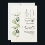Eucalyptus 40th Birthday Party Invitation<br><div class="desc">It could be a surprise party or another special decade achieved. This 40th birthday party invitation featuring eucalyptus greenery design with modern popular typography can easily be edited to suit any birthday or anniversary celebration. You can change the wording, birthday details and the background colour by clicking the "Personalise" button...</div>