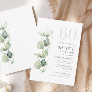 Eucalyptus 60th Birthday Greenery Invitation