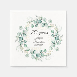 Eucalyptus 70th Wedding Anniversary Greenery Napkin