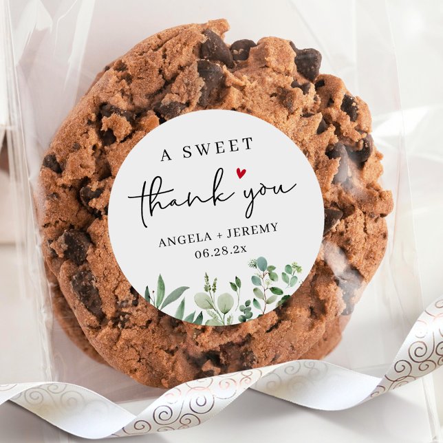 Eucalyptus A Sweet Thank You Favour Classic Round Sticker (Creator Uploaded)