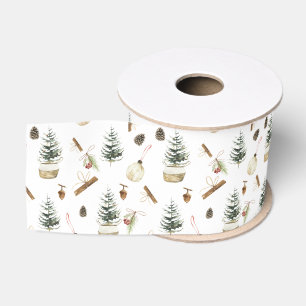 Eucalyptus Acorns Christmas Grosgrain Ribbon
