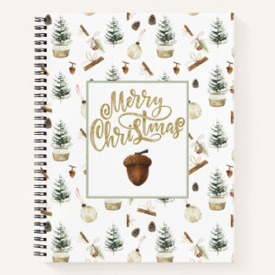 Eucalyptus Acorns Christmas Notebook
