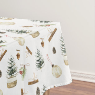 Eucalyptus Acorns Christmas Tablecloth