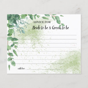 Eucalyptus  Advice for Couple Bridal Shower Card