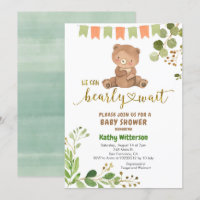 Eucalyptus and Bear We Can Bearly Wait Baby Shower