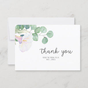Eucalyptus and calla -  Bridal Shower thank you Card