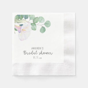 Eucalyptus and calla flower - bridal shower napkin