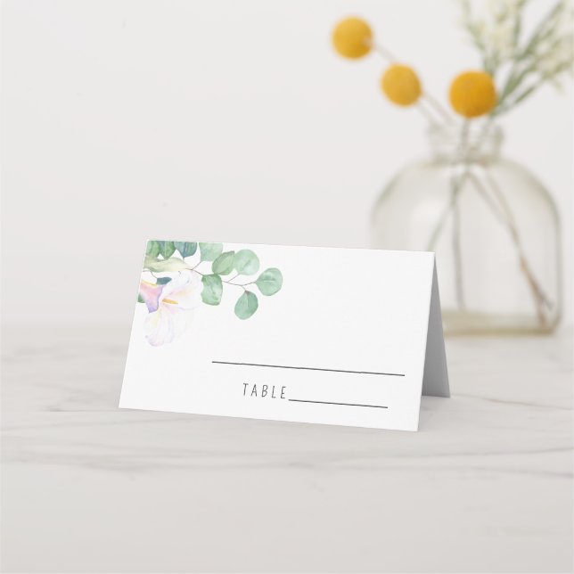 Eucalyptus and calla - Wedding place cards (Front)