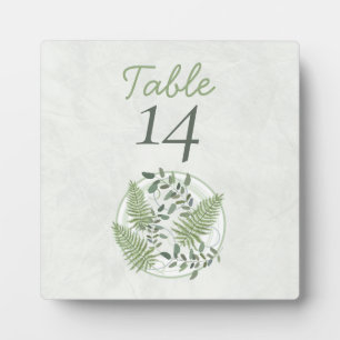 Eucalyptus and Fern Standing Table Number Plaque