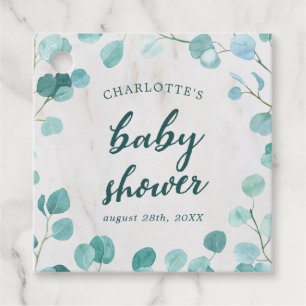 Eucalyptus and Marble Baby Shower Favour Tags