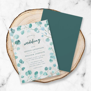 Eucalyptus and Marble Wedding Invitation