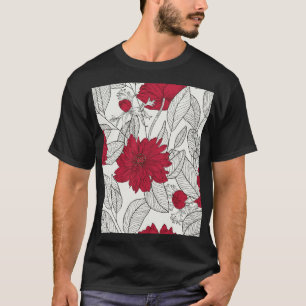 Eucalyptus Anemone Floral Line Art T-Shirt