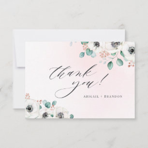 Eucalyptus anemone floral rustic thank you  card