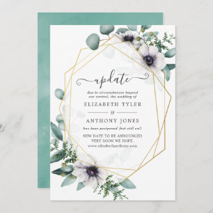Eucalyptus Anemone Geometric Wedding Update Invitation