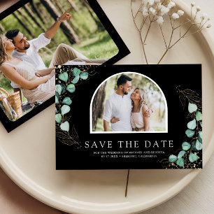 Eucalyptus Arch Photo Black Wedding Save The Date