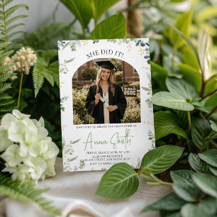 Eucalyptus Arch Photo Graduation Invitation