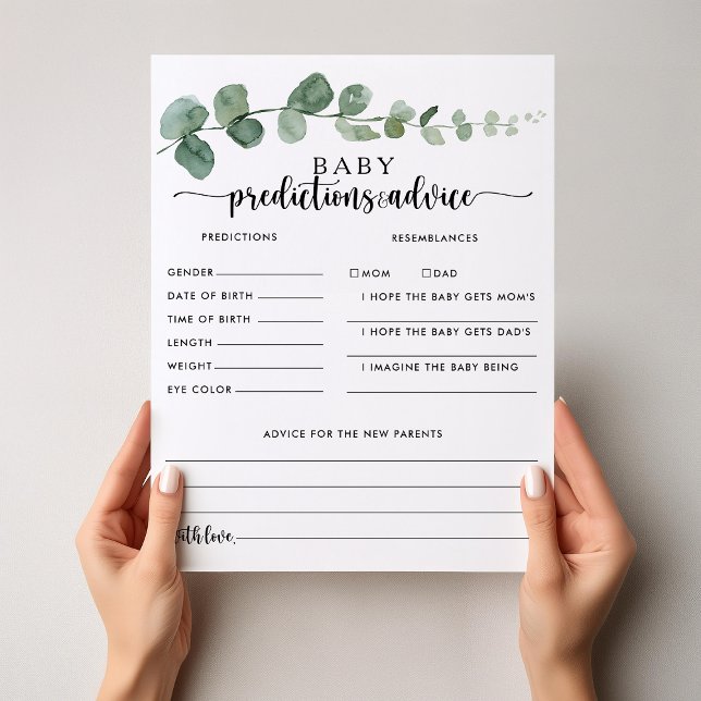 Eucalyptus Baby Predictions and Advice Cards (Creator Uploaded)