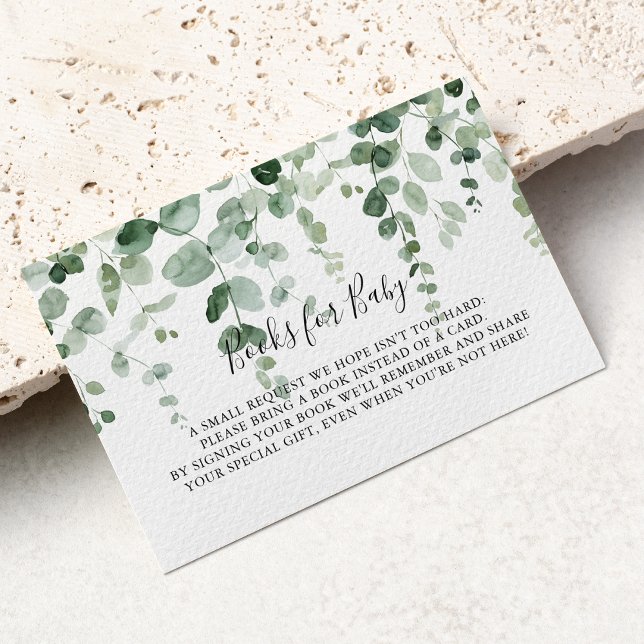 Eucalyptus Baby Shower Book Request Enclosure Card (Creator Uploaded)