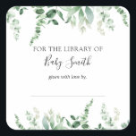 Eucalyptus Baby Shower Bookplate Sticker<br><div class="desc">Baby Shower Bookplate Sticker featuring eucalyptus and greenery. A great addition for Baby's First Library or use as a personalised This Book Belongs To Sticker. Pair with our matching bring a book request card</div>