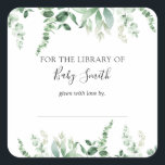 Eucalyptus Baby Shower Bookplate Sticker<br><div class="desc">Baby Shower Bookplate Sticker featuring eucalyptus and greenery. A great addition for Baby's First Library or use as a personalised This Book Belongs To Sticker. Pair with our matching bring a book request card</div>
