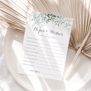 Eucalyptus Baby Shower Hopes & Wishes Card