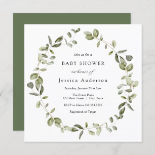 Eucalyptus Baby Shower Invitation