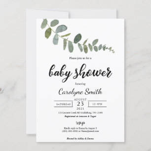 Eucalyptus Baby Shower Invitation Template