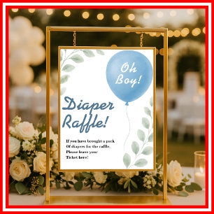 Eucalyptus Baby Shower   Raffle Sign