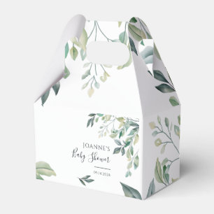 Eucalyptus Baby Shower Succulent Botanical Script Favour Box