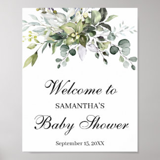 Eucalyptus Baby Shower Welcome Poster Sign