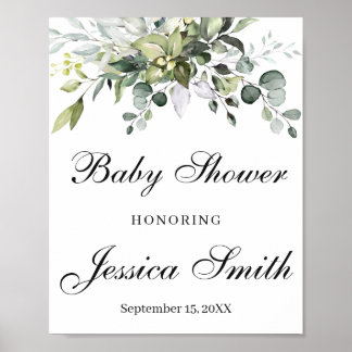 Eucalyptus Baby Shower Welcome Poster Sign
