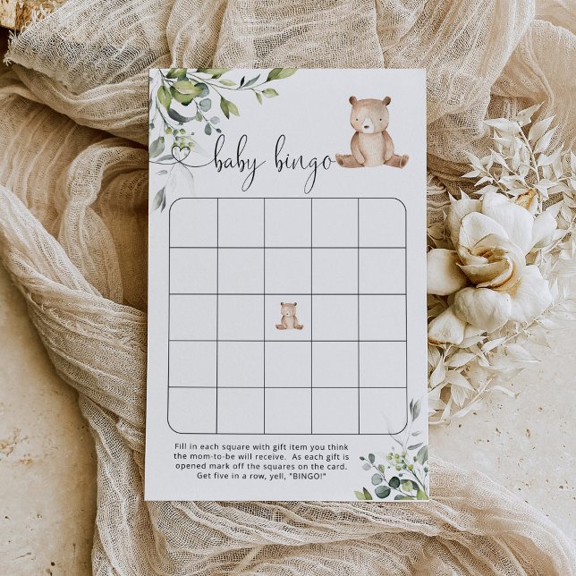 Eucalyptus bear baby shower bingo game (Creator Uploaded)