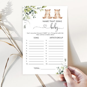 Eucalyptus bears Name that song baby shower game