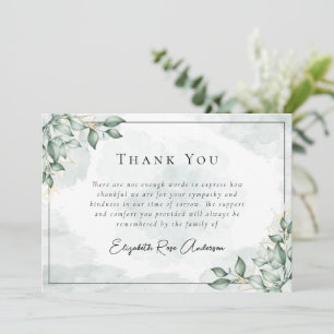 Eucalyptus Bereavement Funeral Thank You Card