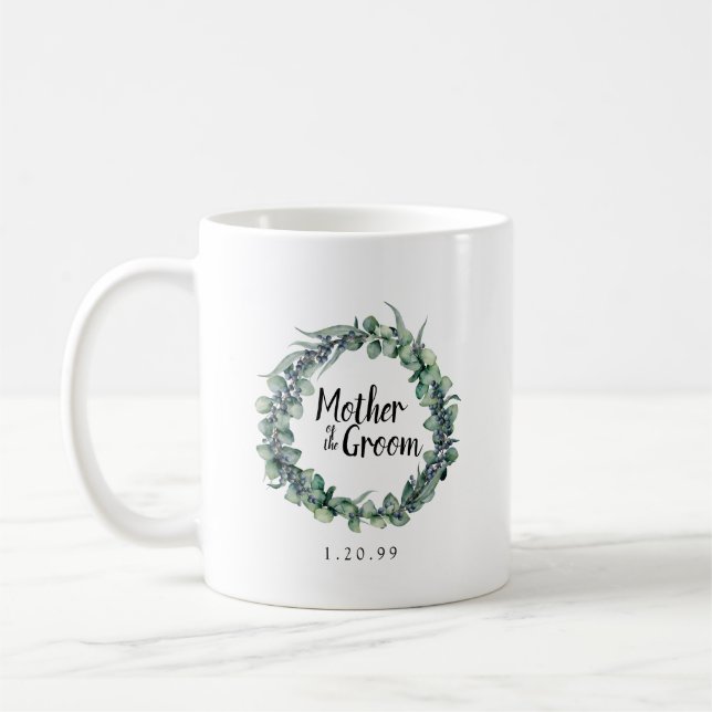 Eucalyptus Berry Botancial Mother of the Groom Coffee Mug (Left)