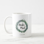 Eucalyptus Berry Botanical Bridesmaid Coffee Mug<br><div class="desc">Botanical design features sage green eucalyptus wreath entwined with navy blue privet berries. Brides Maid is written in the centre. Your wedding date below. These are also available for the bride, for the maid of honour, mother of the bride, mother of the groom and flower girl. Buy one for every...</div>