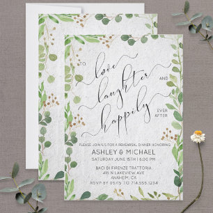 EUCALYPTUS & BERRY   Happily Ever After Rehearsal Invitation