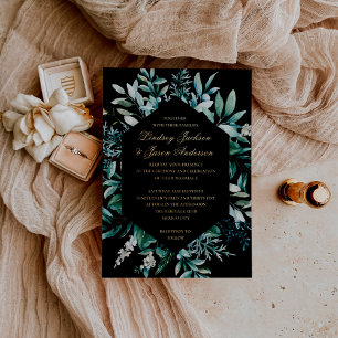 Eucalyptus Black And Gold Foil Pressed Wedding