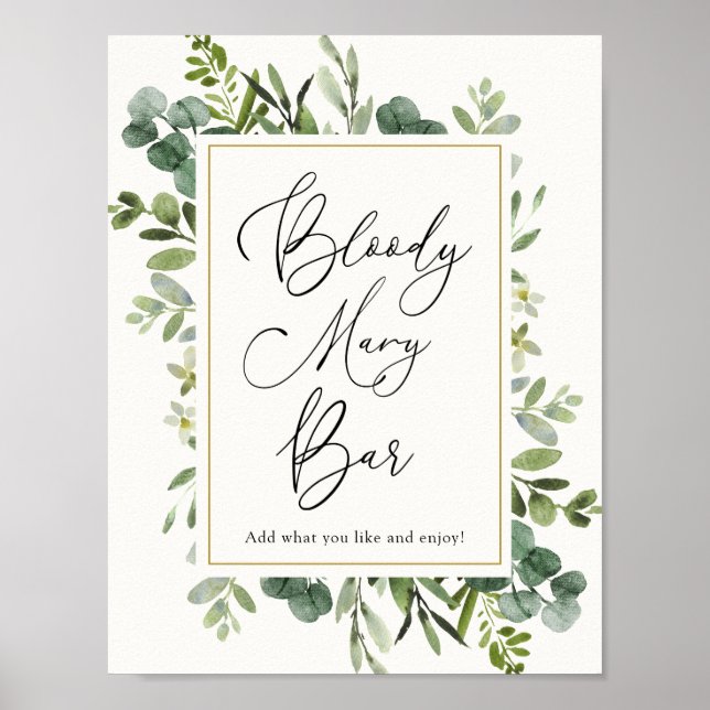Eucalyptus Bloody Mary Bar Sign (Front)