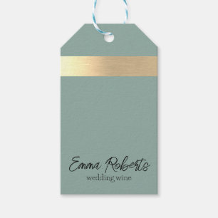Eucalyptus Blue Gold Foil Rustic Faux Gift Tags