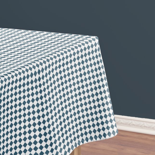 Eucalyptus Blue White Chequered Pattern Retro Chic Tablecloth (Eucalyptus Blue White Checkered Pattern Retro Chic Tablecloth)