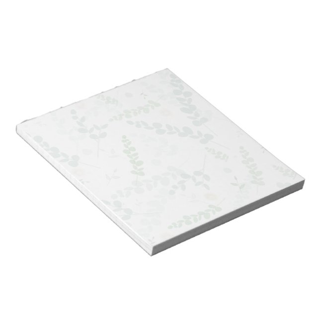 Eucalyptus & Blush Floral - Subtle Botanical  Notepad (Angled)