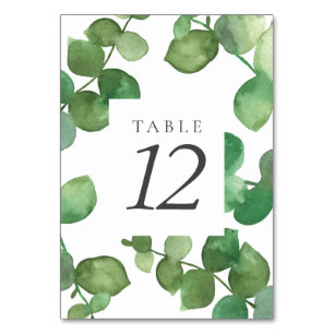 Eucalyptus Boho Greenery Floral Table Numbers