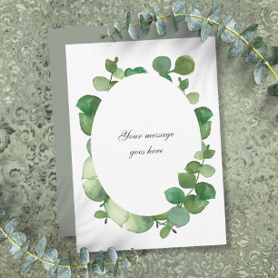 Eucalyptus Boho Greenery Personalised Message Thank You Card