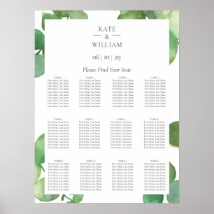 Eucalyptus Boho Greenery Wedding Seating Chart