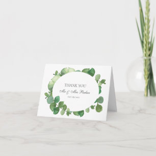 Eucalyptus Boho Greenery Wedding Thank You Card