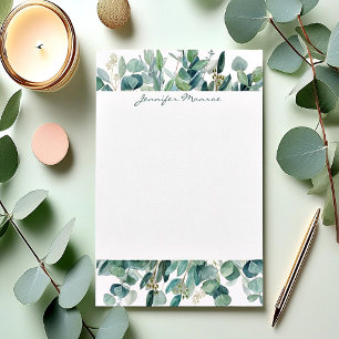 Eucalyptus border personalised stationery