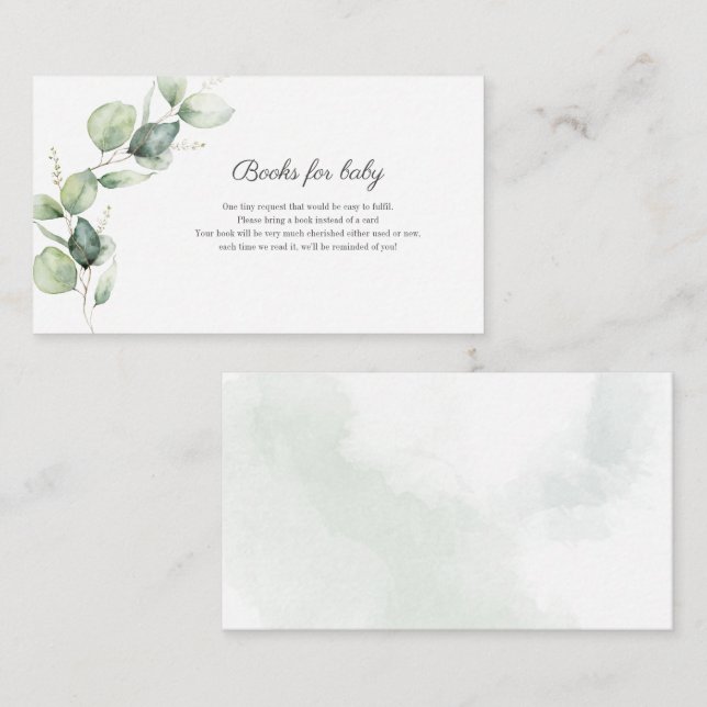 Eucalyptus Botanical Books for Baby Enclosure Card (Front/Back)